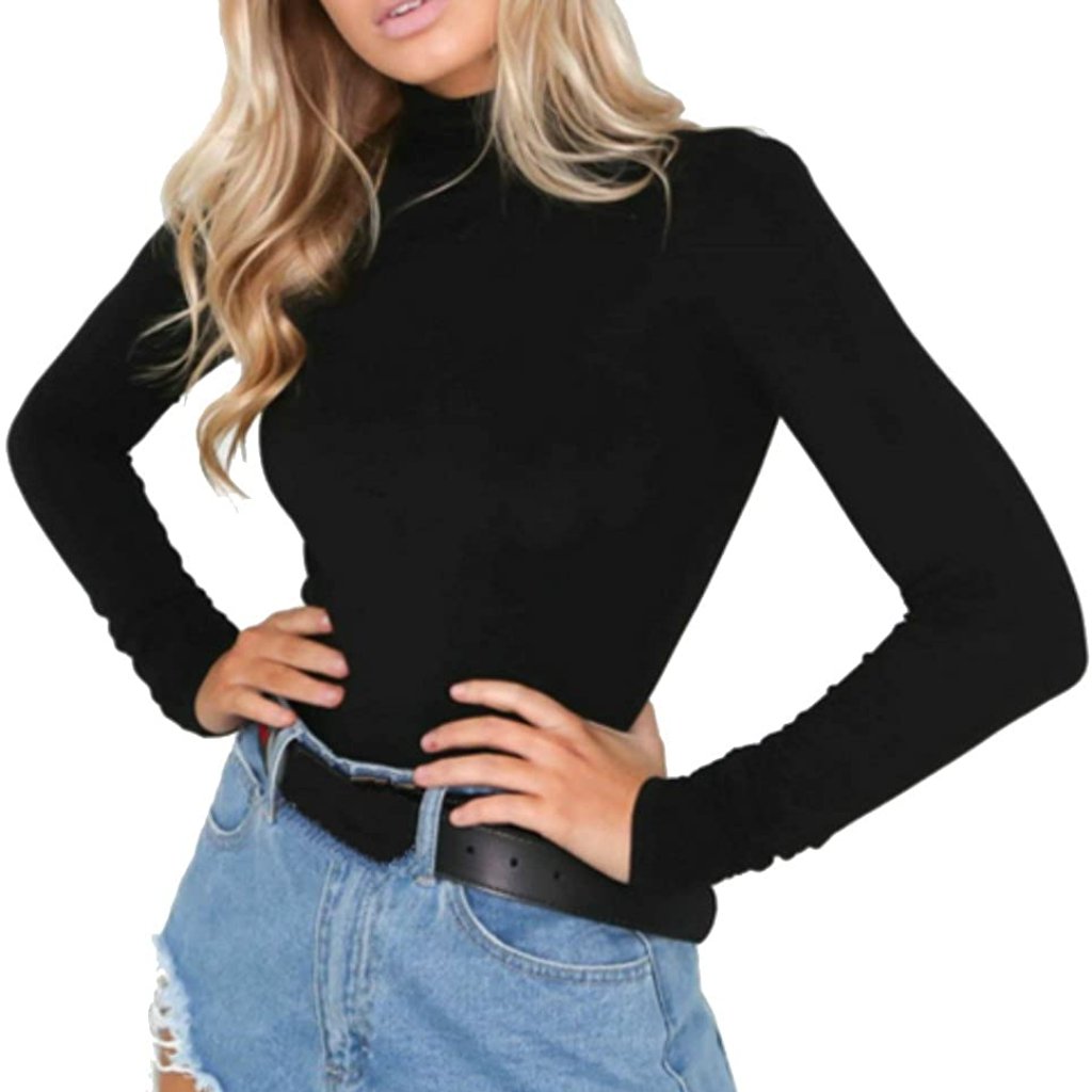 Women's Long Sleeve Striped Basic Solid